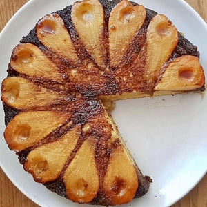 Pear and Ginger Upside Down Cake — Slice